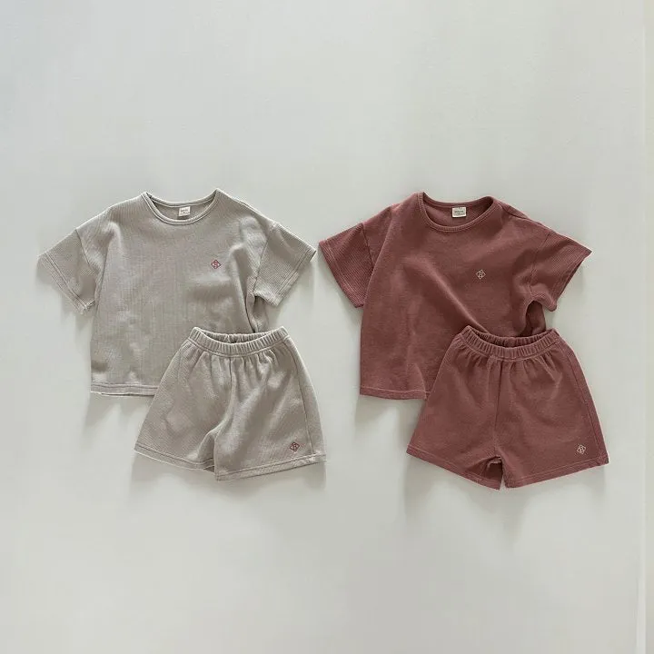 2 Pieces Set Baby Kid Girls Boys Solid Color Tops And Shorts Wholesale 24030127