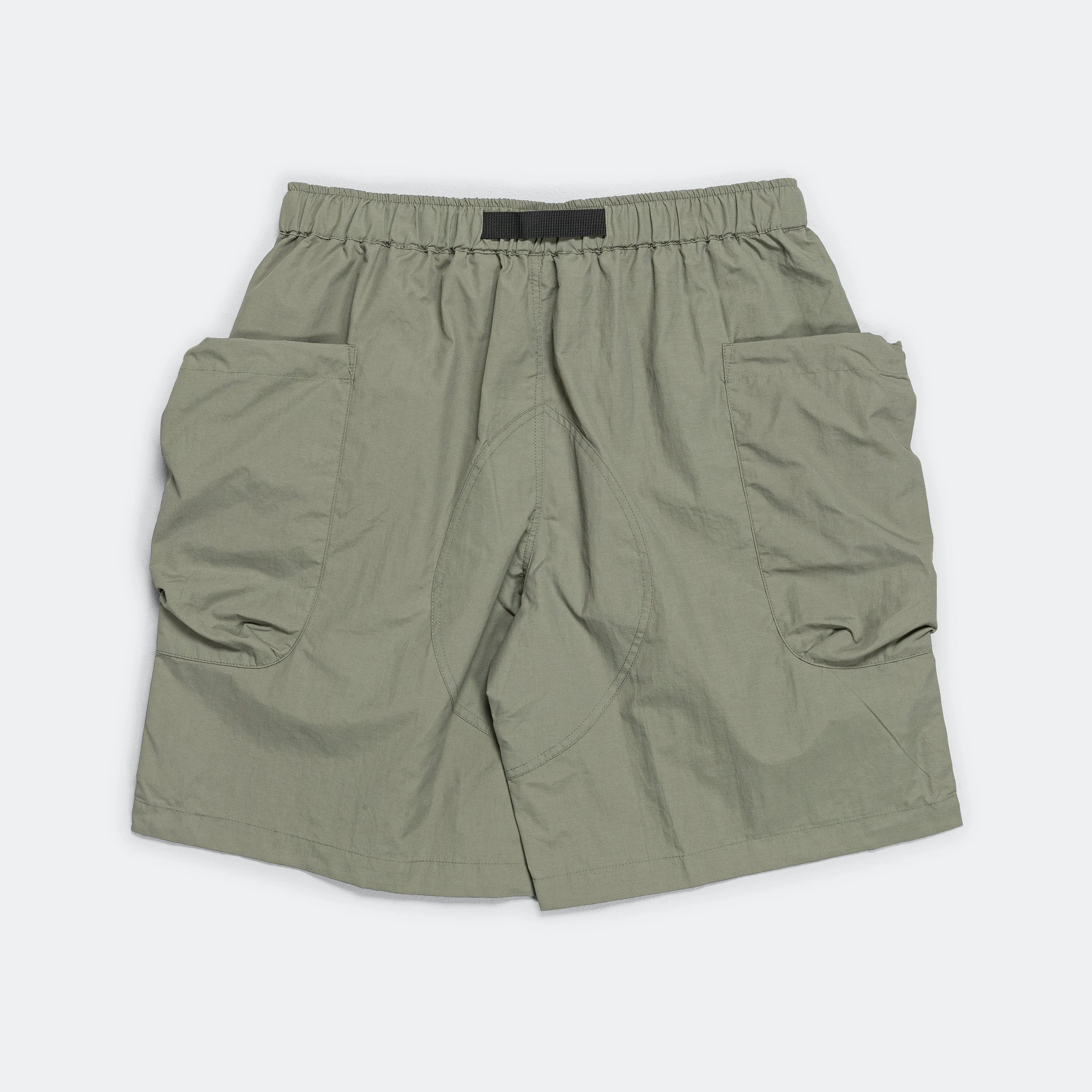 3D Pocketed Belted Shorts - Olive