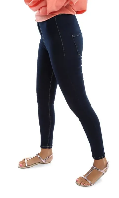 48820 Casual Pocket Leggings - Navy Blue