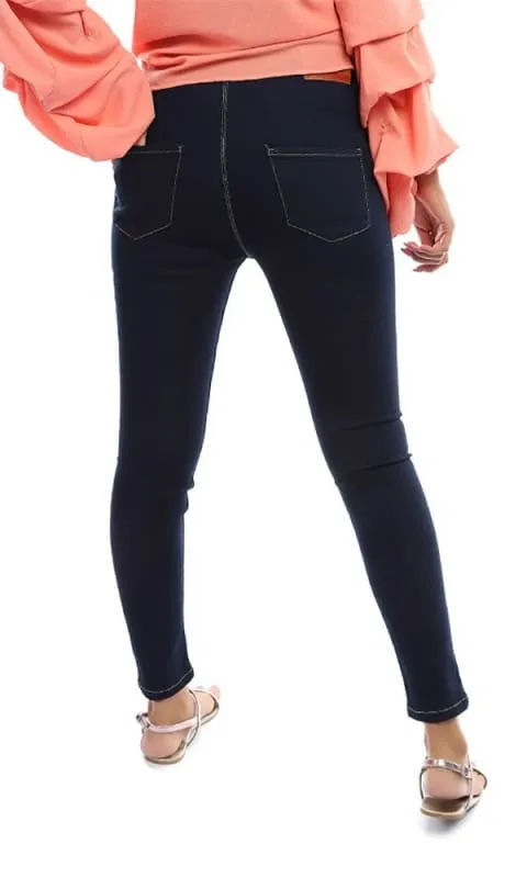 48820 Casual Pocket Leggings - Navy Blue