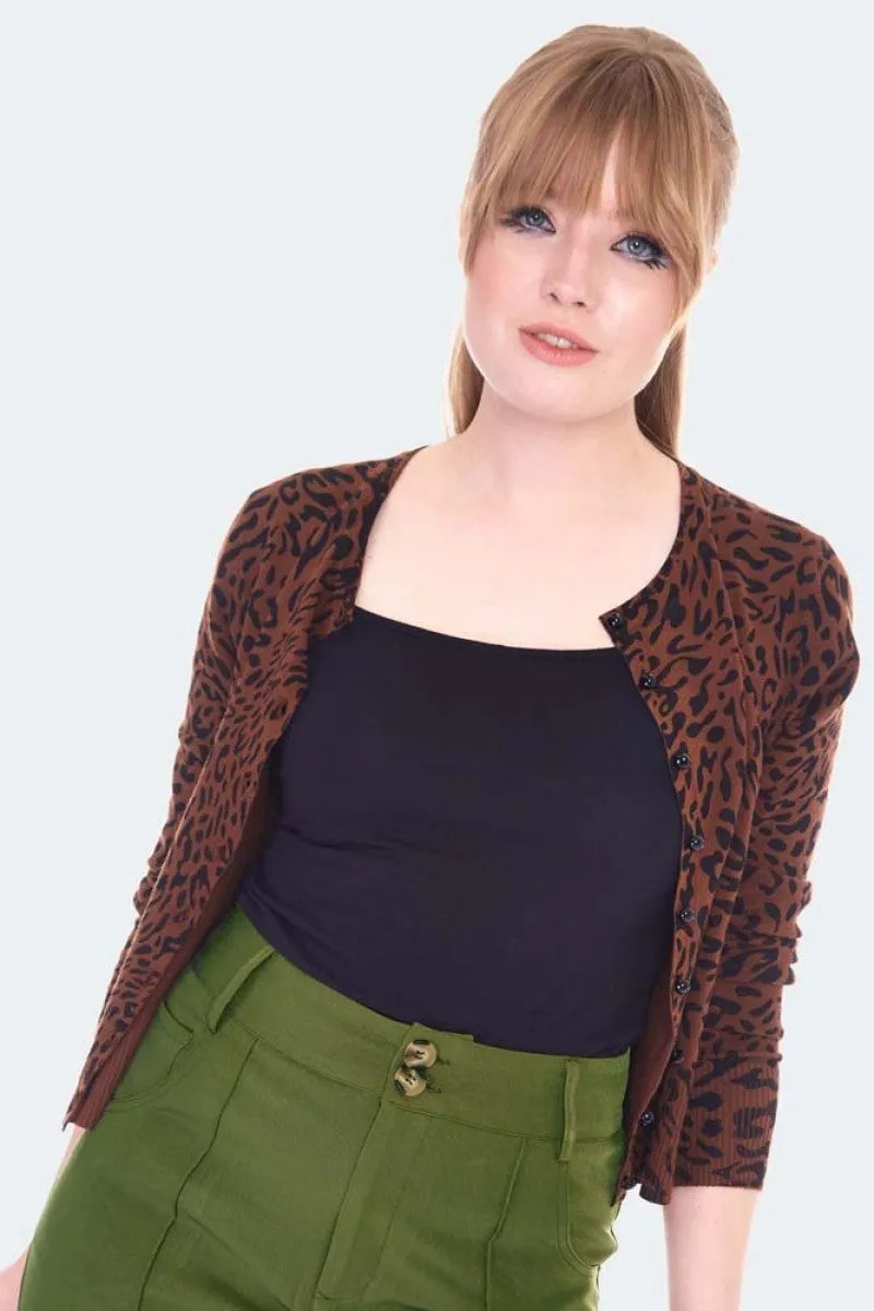 50s Leopard Print Cardigan