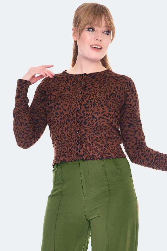 50s Leopard Print Cardigan