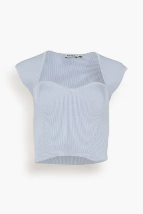 Abia Cropped Tee in Blue Haze