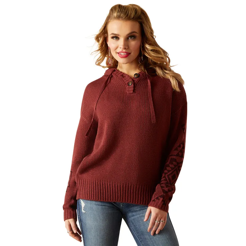 'Ariat' Women's Layla Sweater - Oxblood Multi