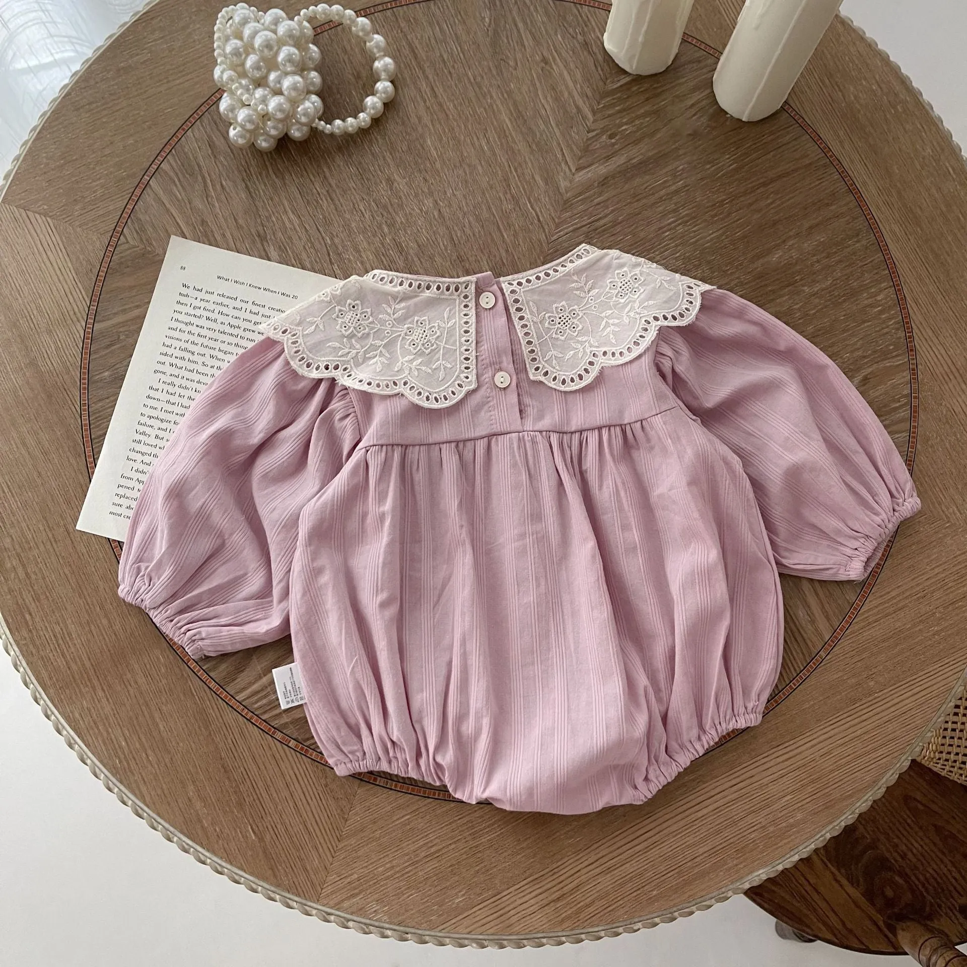 Baby Girls Solid Color Rompers Wholesale 24011137