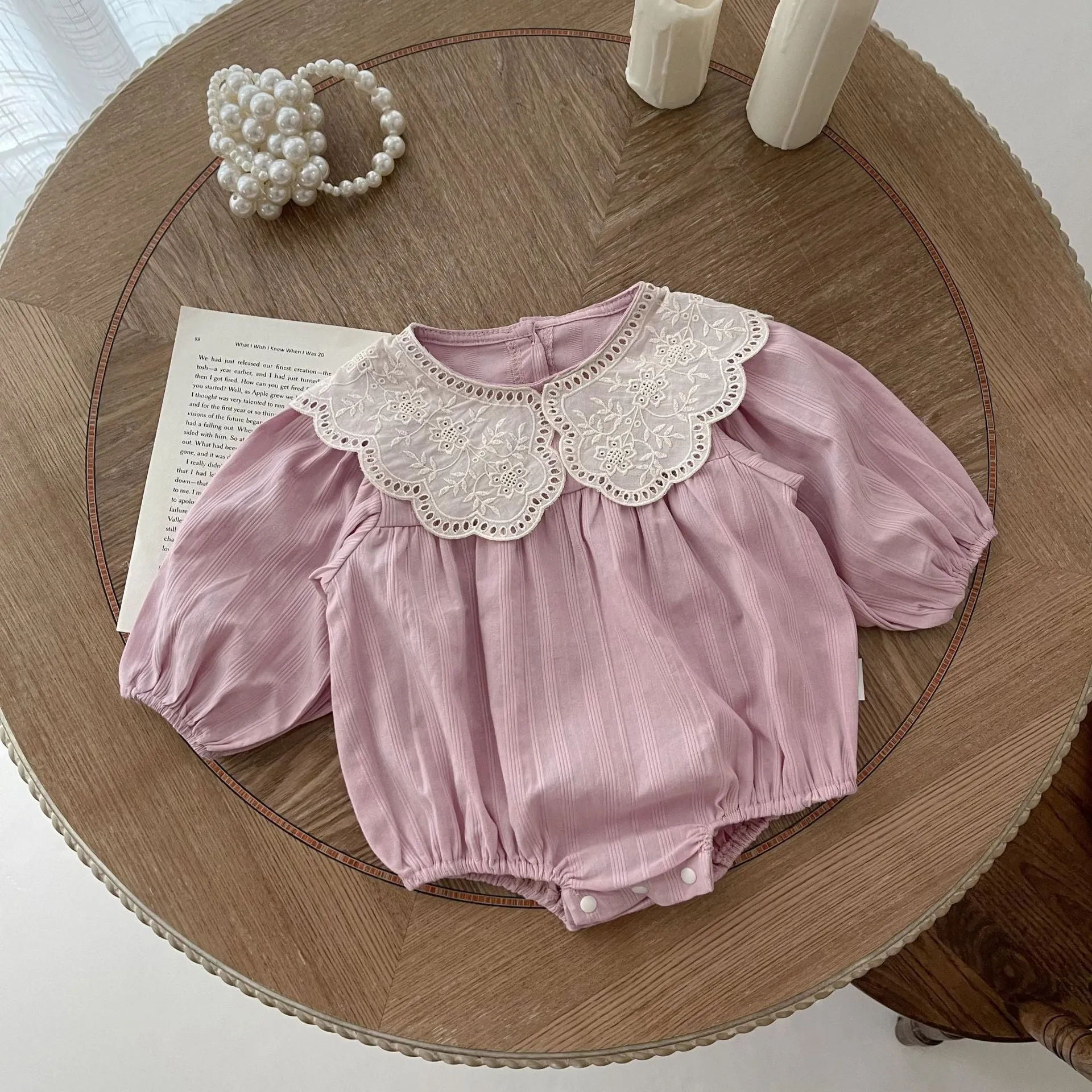 Baby Girls Solid Color Rompers Wholesale 24011137