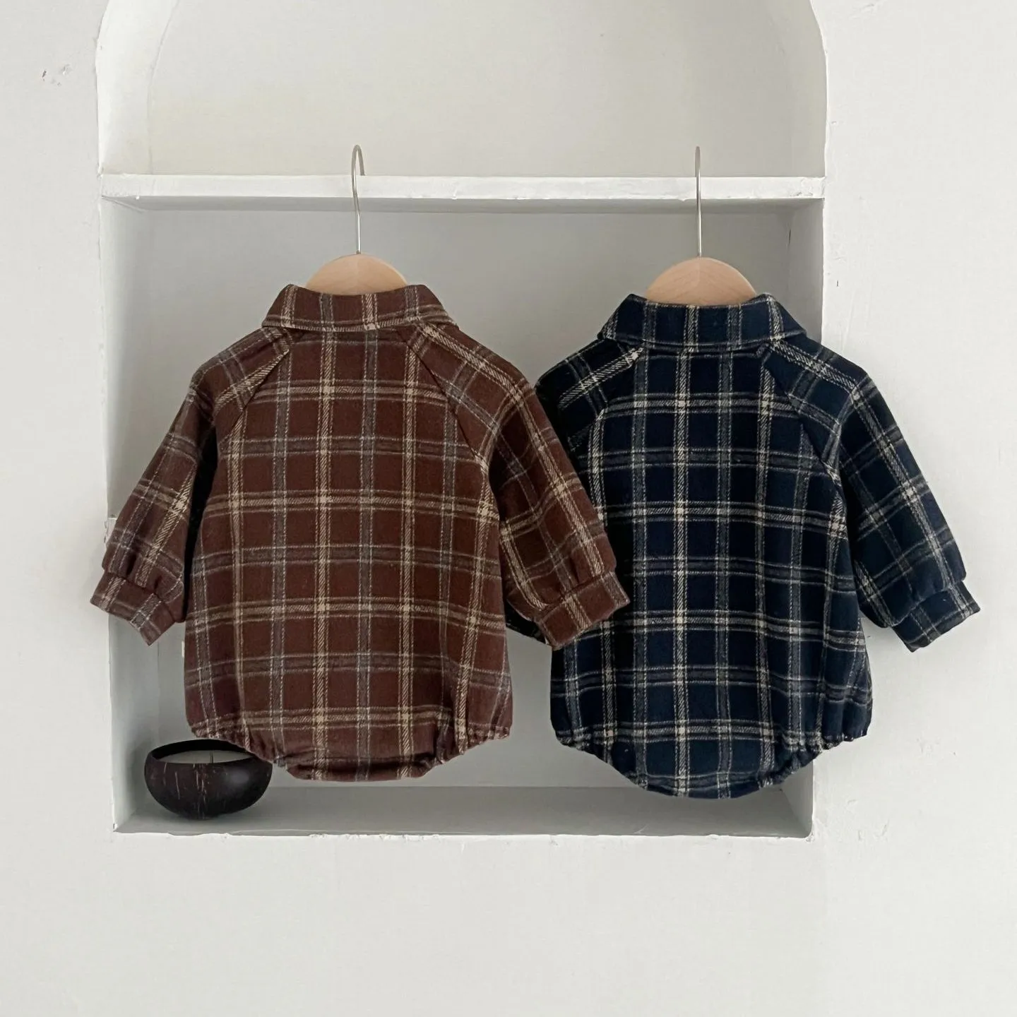 Baby Kid Boys Checked Rompers Wholesale 240301165