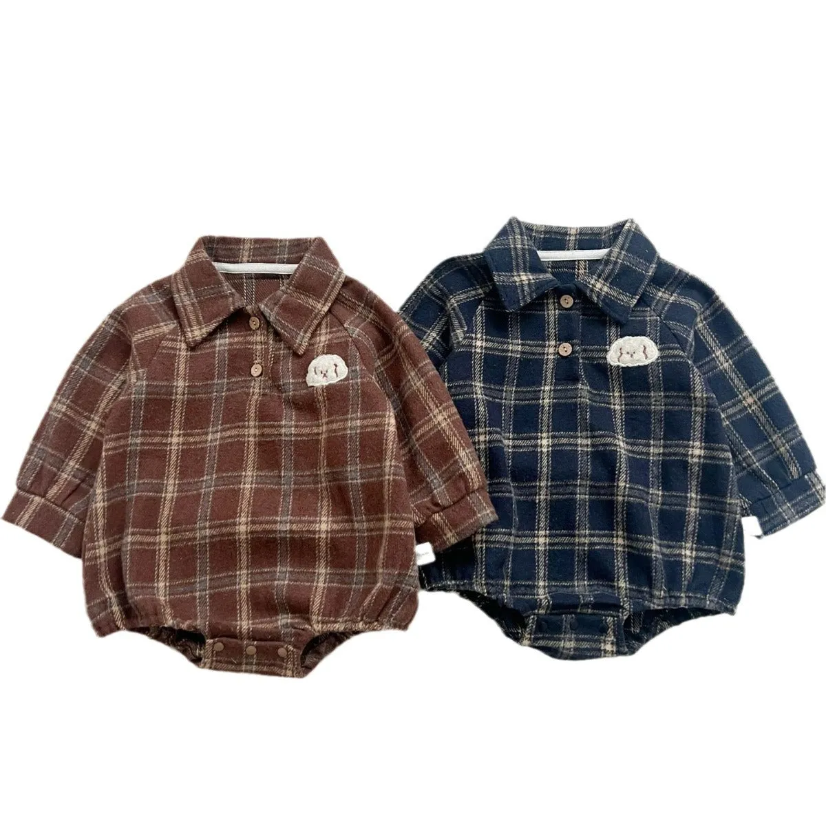 Baby Kid Boys Checked Rompers Wholesale 240301165