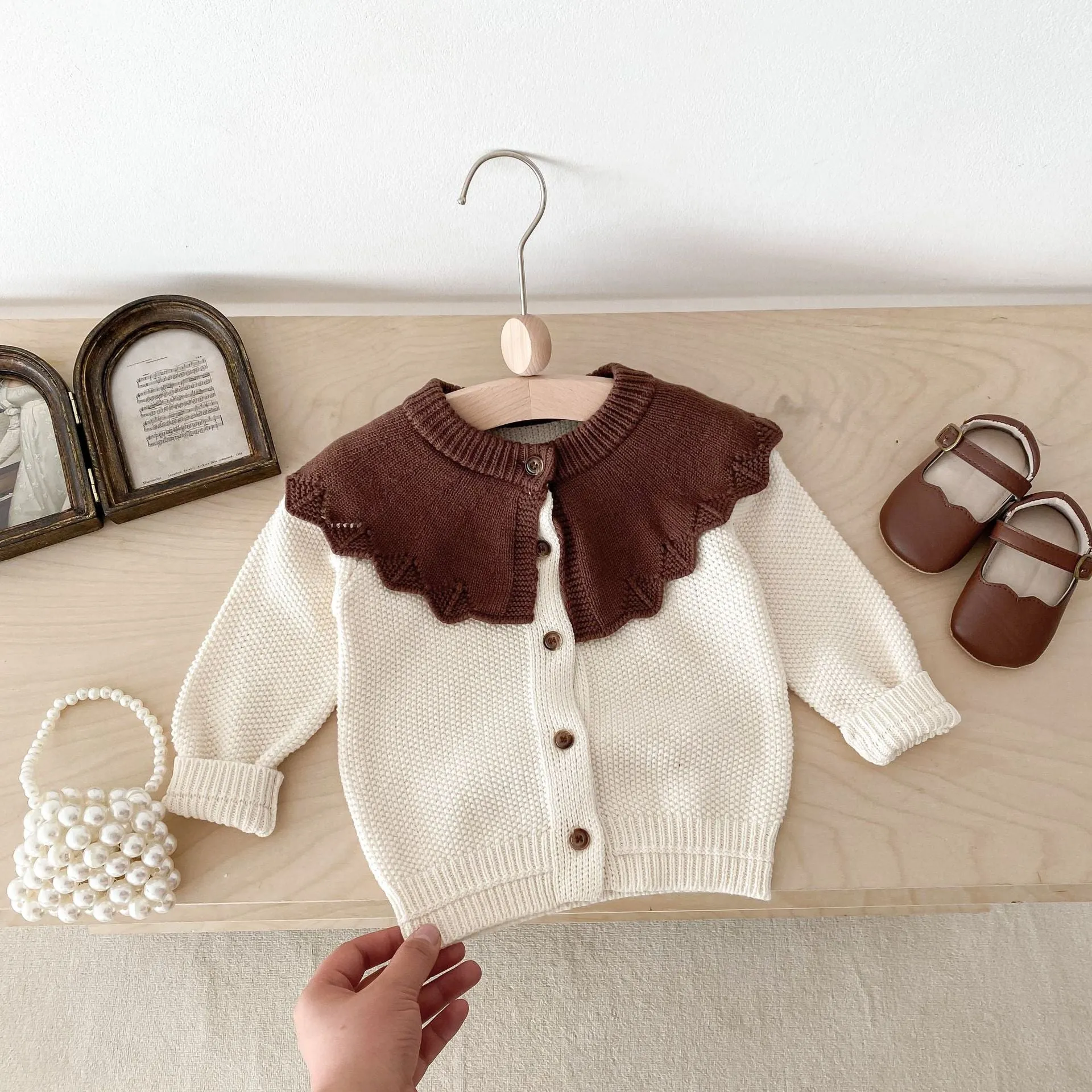 Baby Kid Girls Color-blocking Cardigan Wholesale 240301169