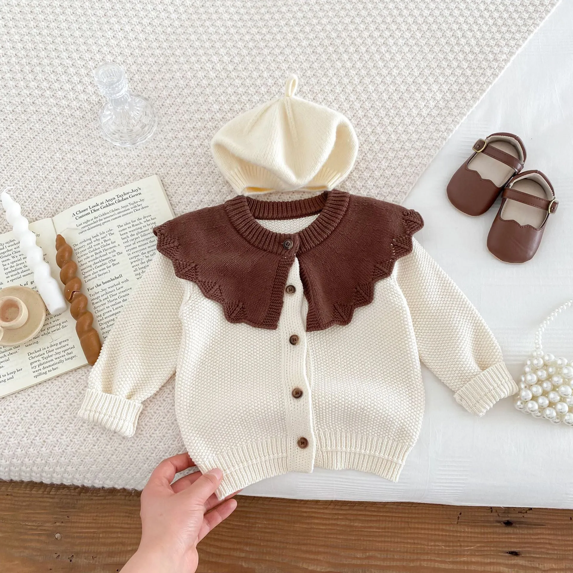 Baby Kid Girls Color-blocking Cardigan Wholesale 240301169