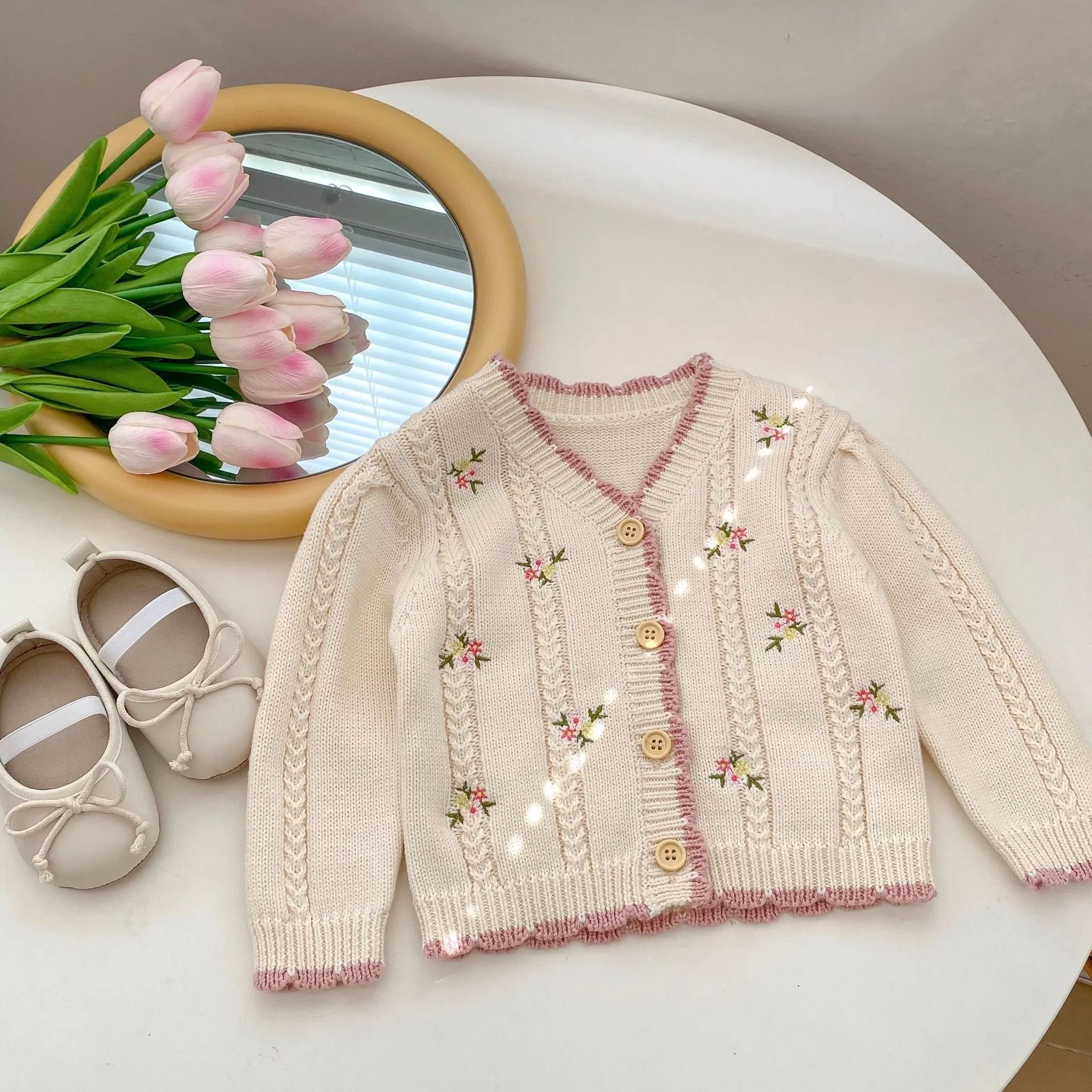 Baby Kid Girls Flower Embroidered Cardigan Wholesale 230828120