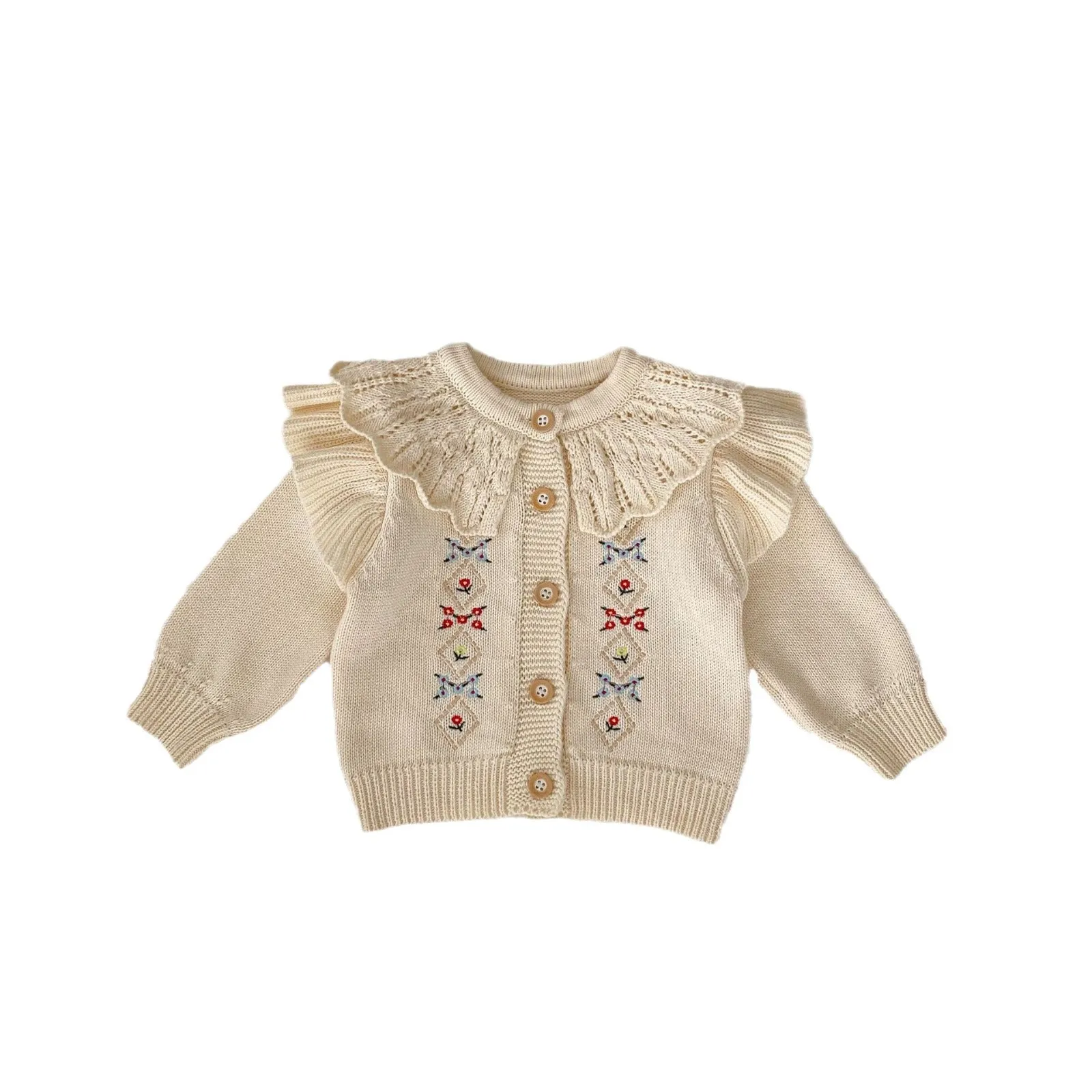 Baby Kid Girls Flower Embroidered Cardigan Wholesale 24011159