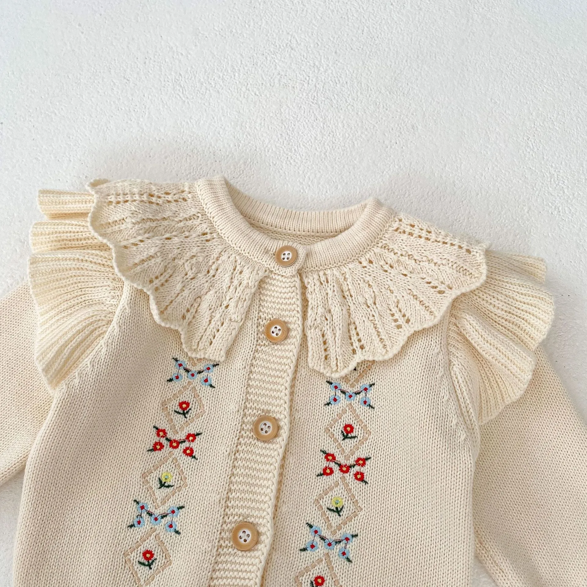 Baby Kid Girls Flower Embroidered Cardigan Wholesale 24011159