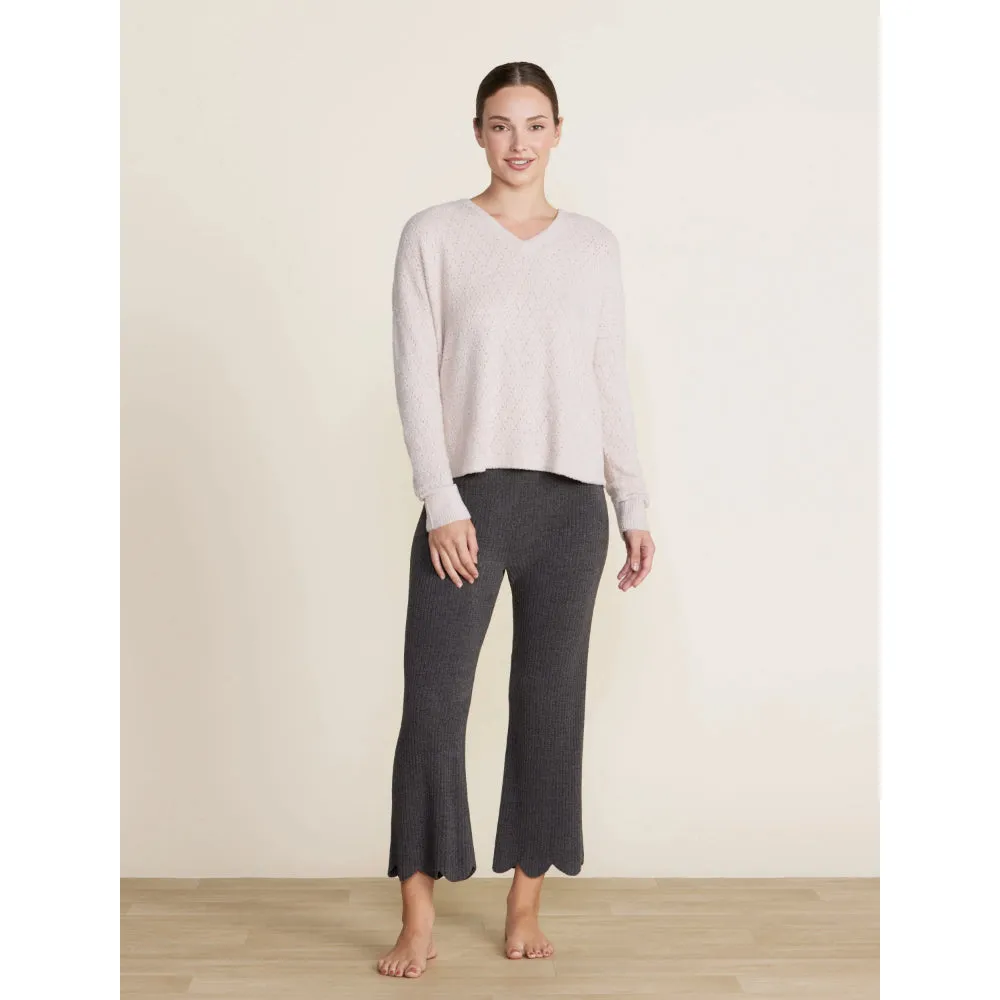 Barefoot Dreams CozyChic Lite Diamond Pointelle Pullover - Chai