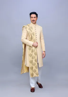 Classic Jamawar Beige Stole