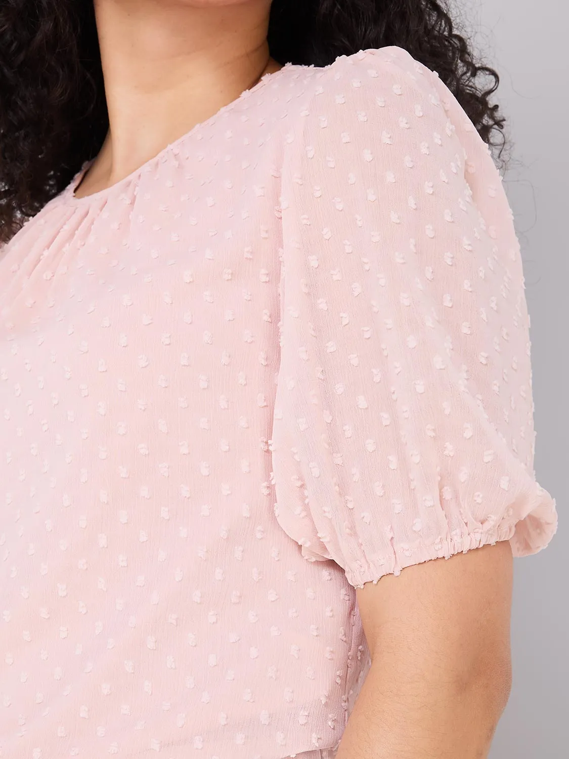 Clip Dot Short Sleeve Blouse