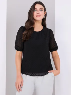 Clip Dot Short Sleeve Blouse