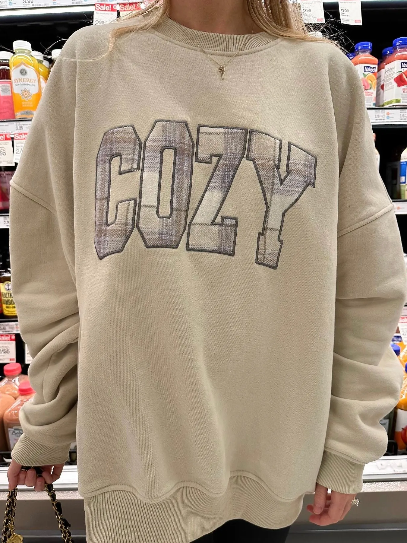 Cozy Embroider Flannel Fabric Sweatshirt