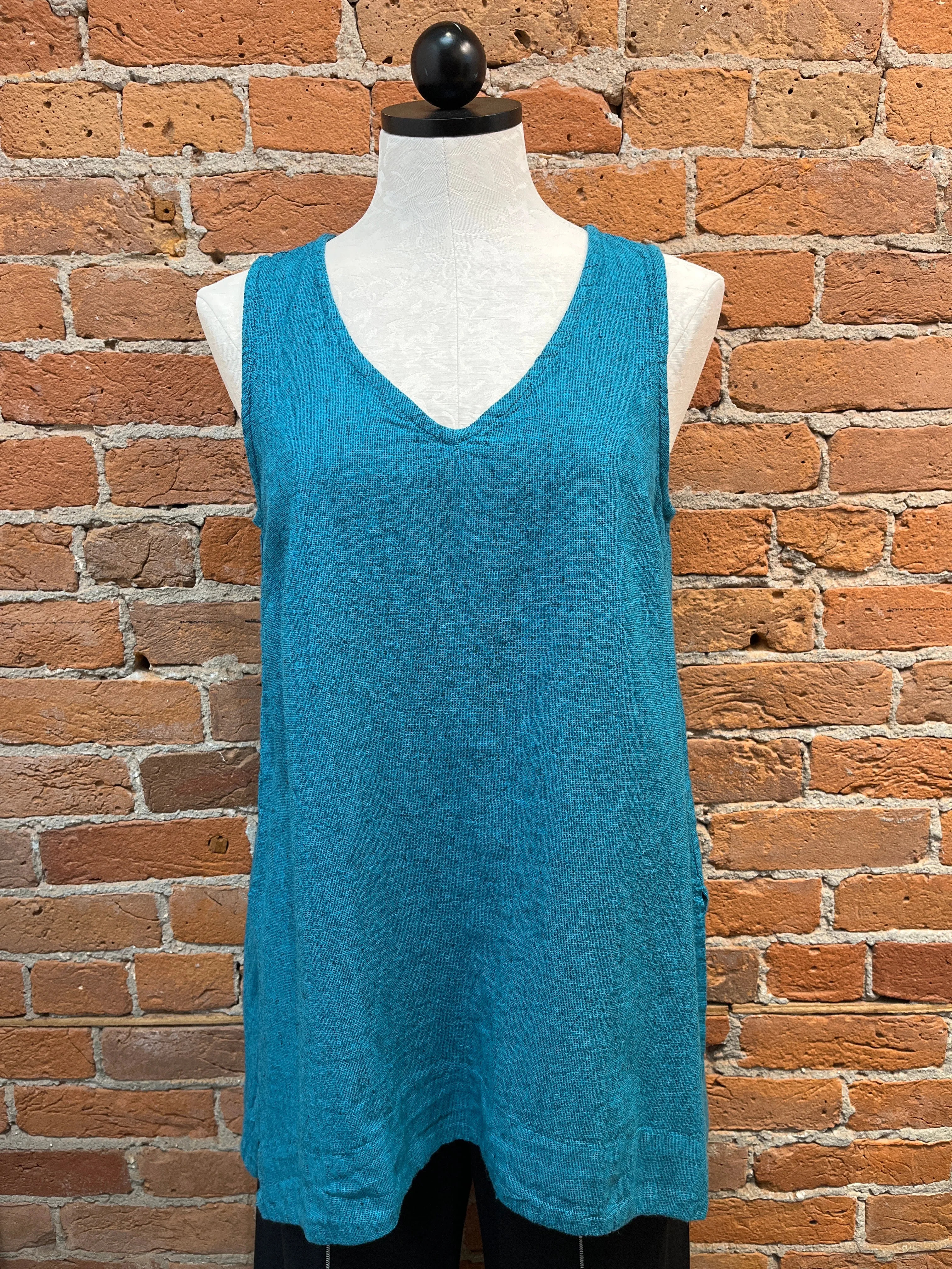 Cut Loose tank, flowy crosshatch linen (3 colors)