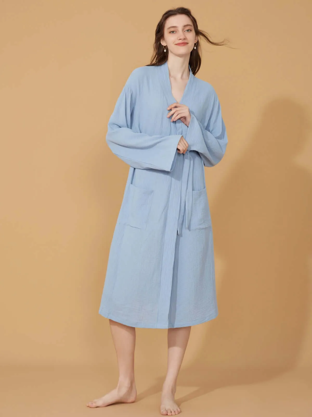 Double Gauze Cotton Bathrobe