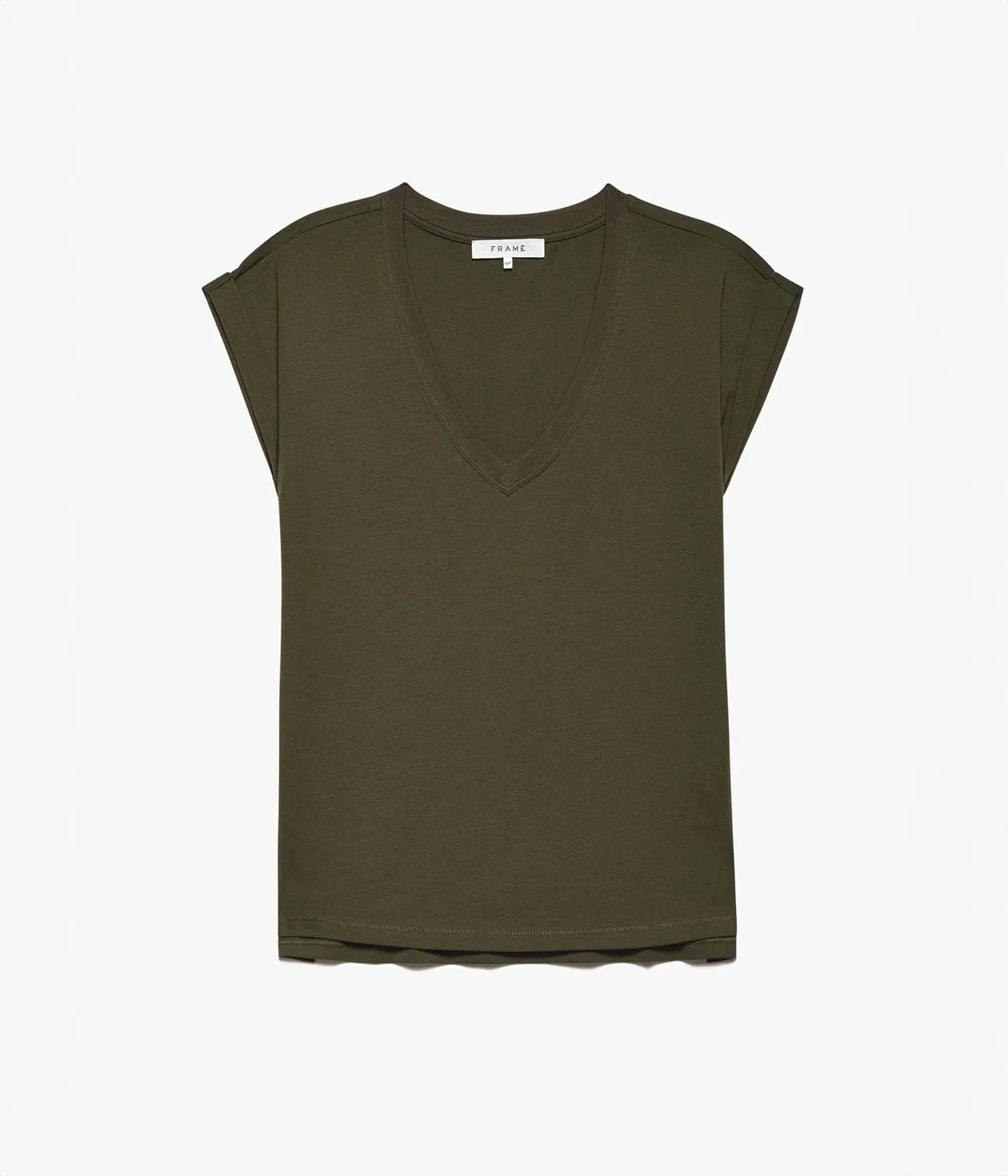 EASY V-NECK TEE- OLIVE