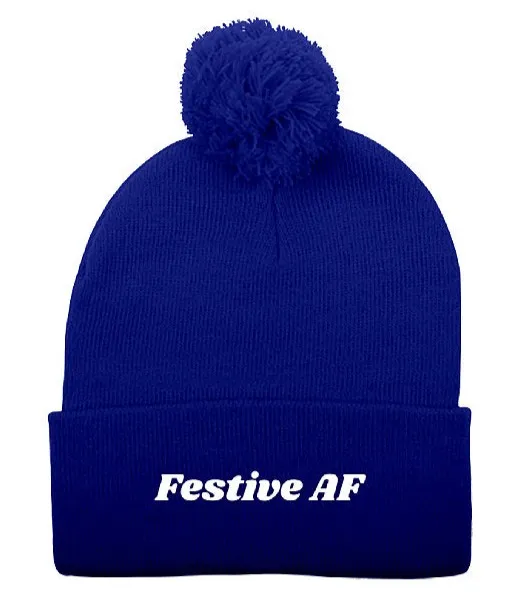 Festive AF Pom-Pom Knit Toque