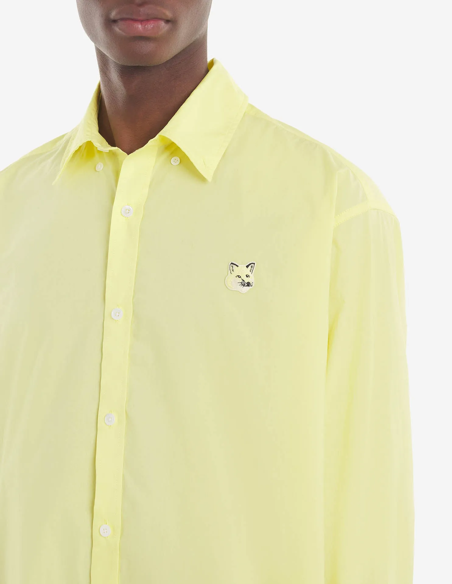 Fox Head Patch Casual Shirt Lemon