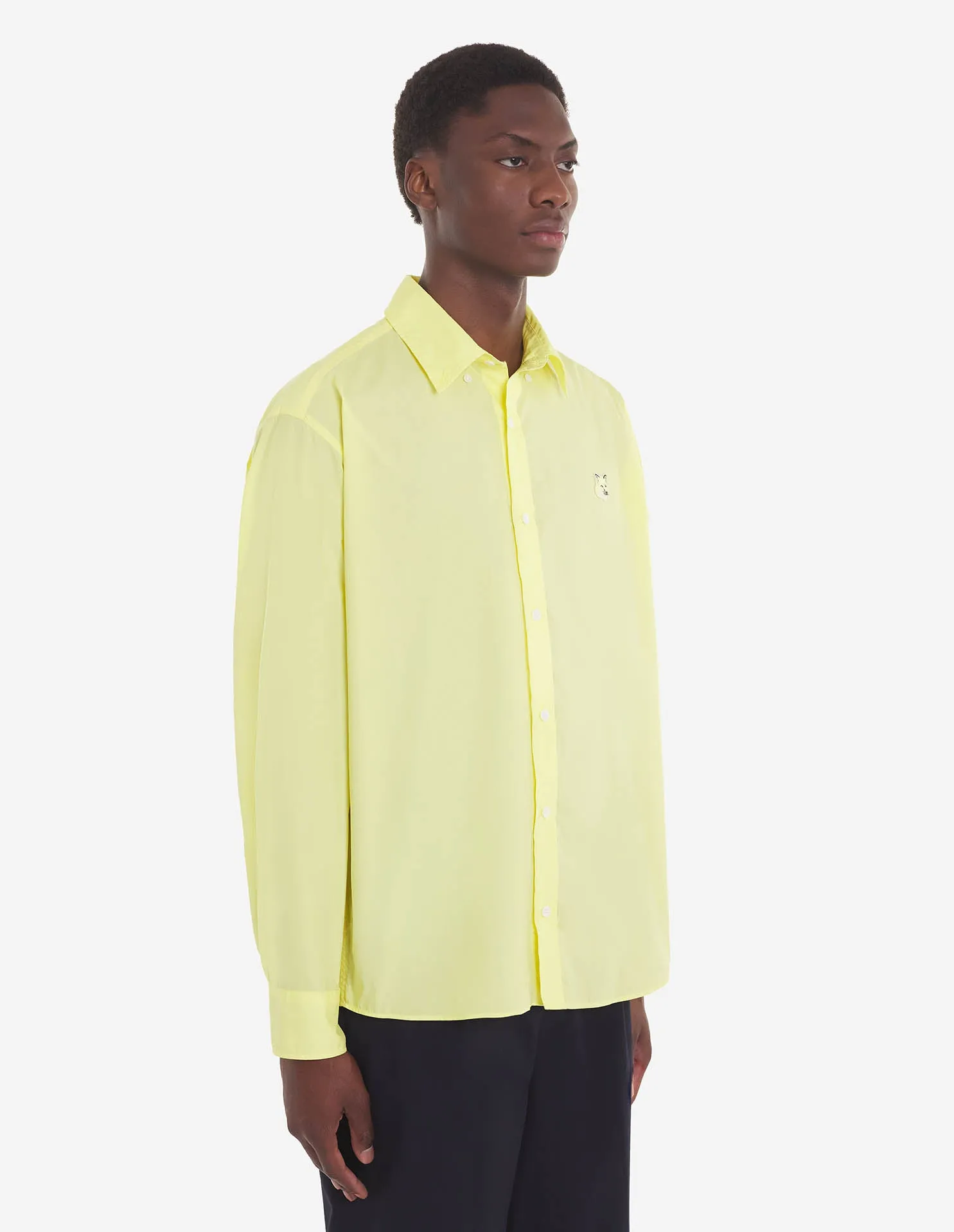 Fox Head Patch Casual Shirt Lemon