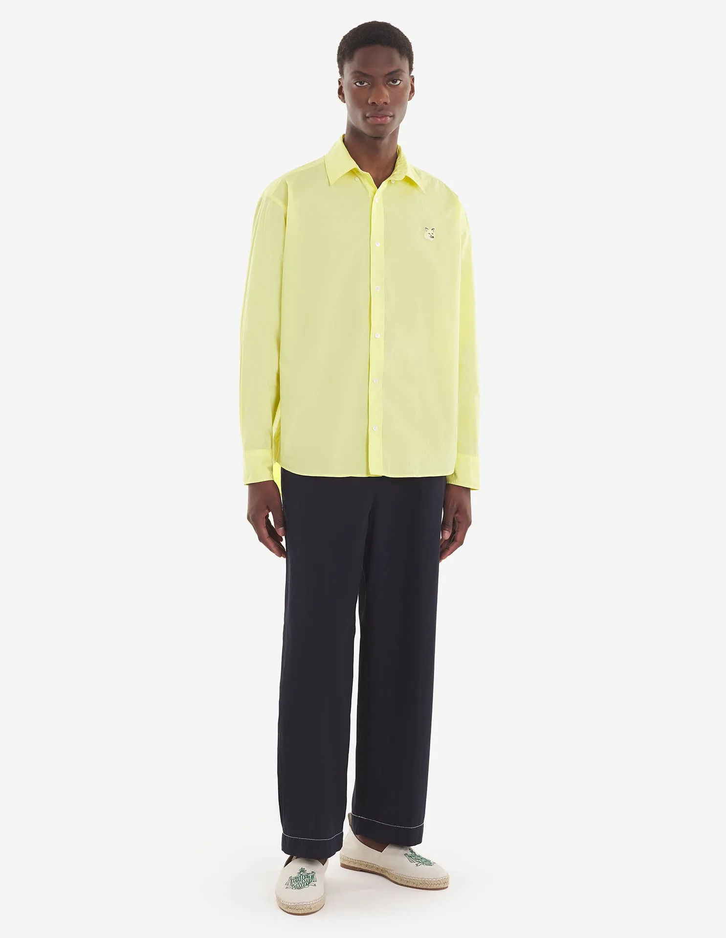 Fox Head Patch Casual Shirt Lemon