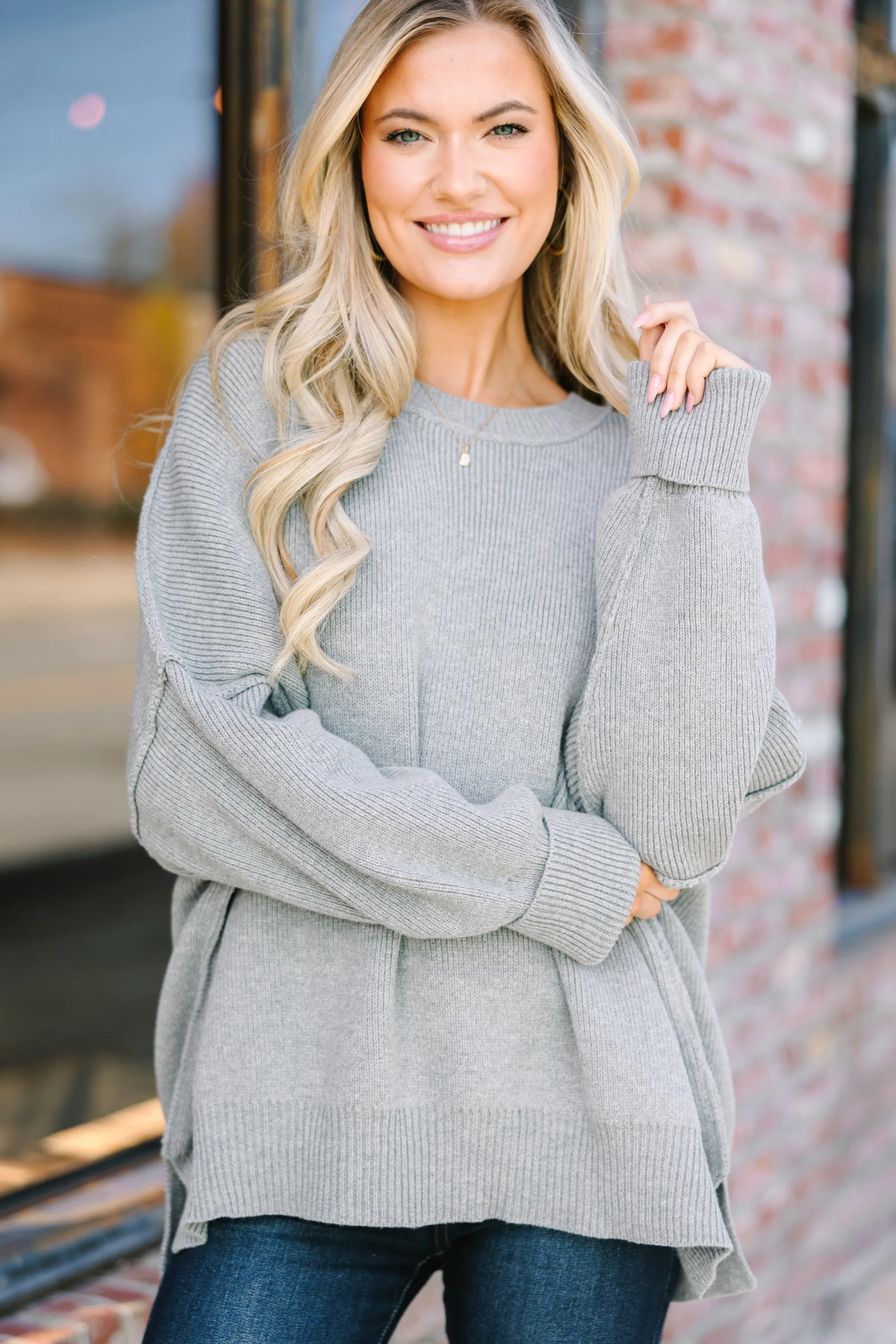 Give You Joy Heather Gray Dolman Sweater