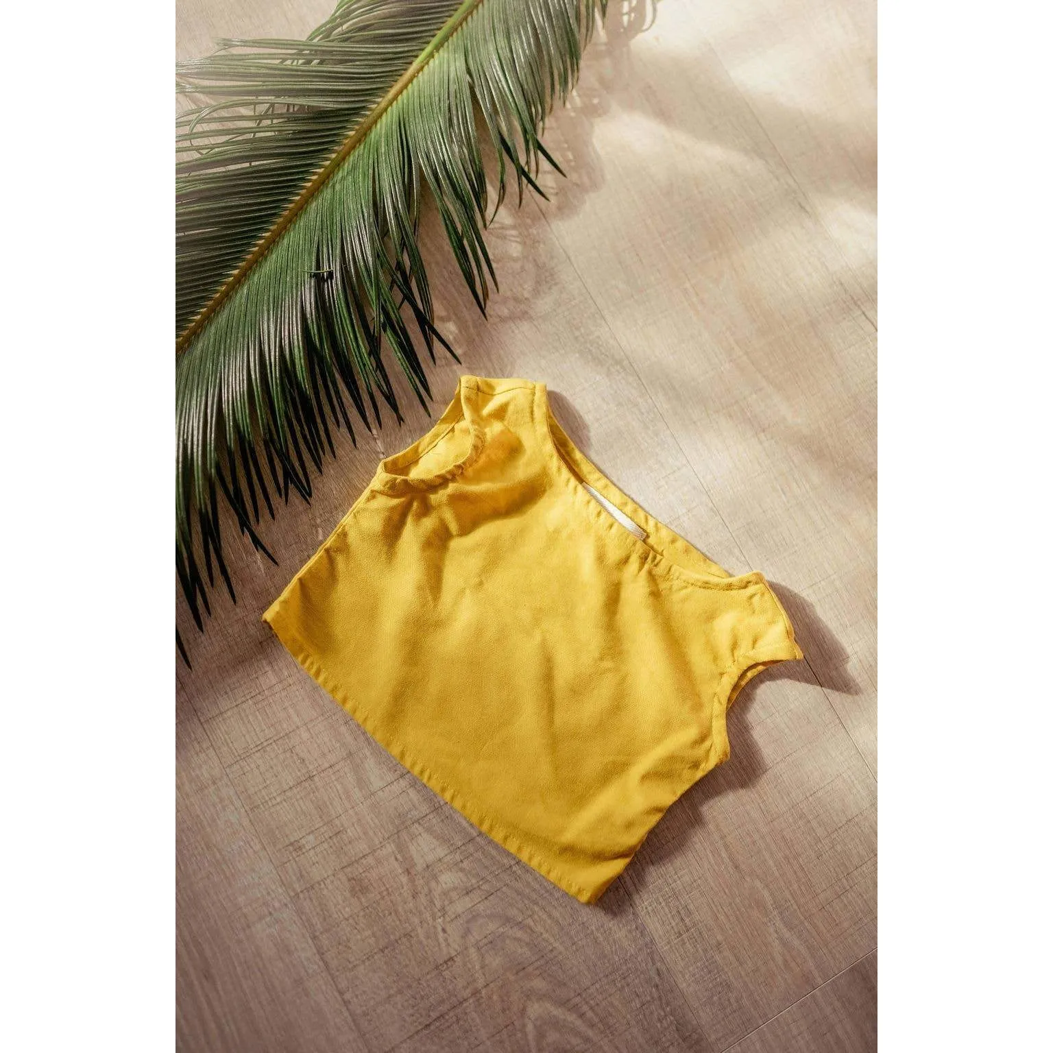 Hemp Kids Boxy Tee in Saffron Yellow