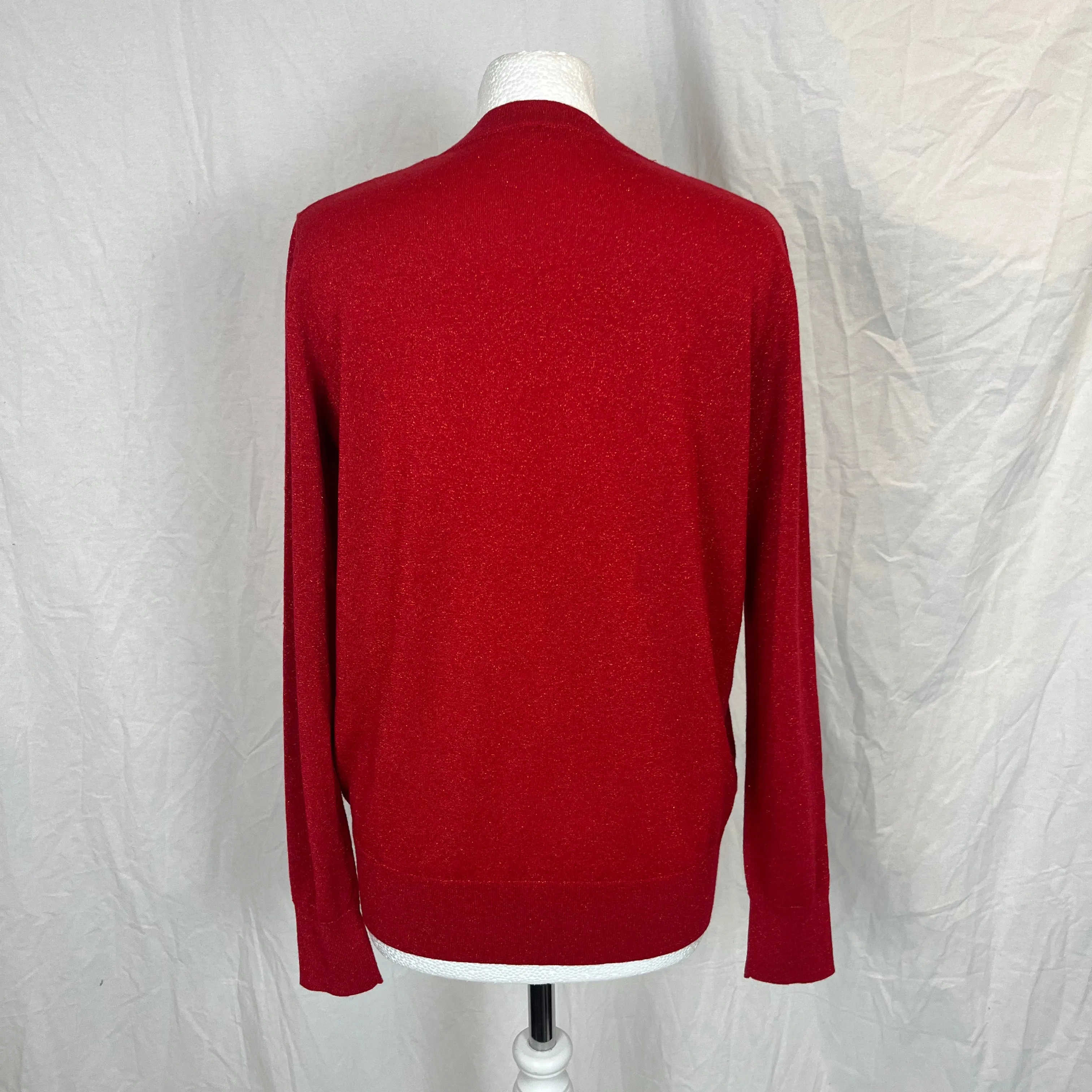 Joseph Brand New 265 Red Metallic Knit Sweater M