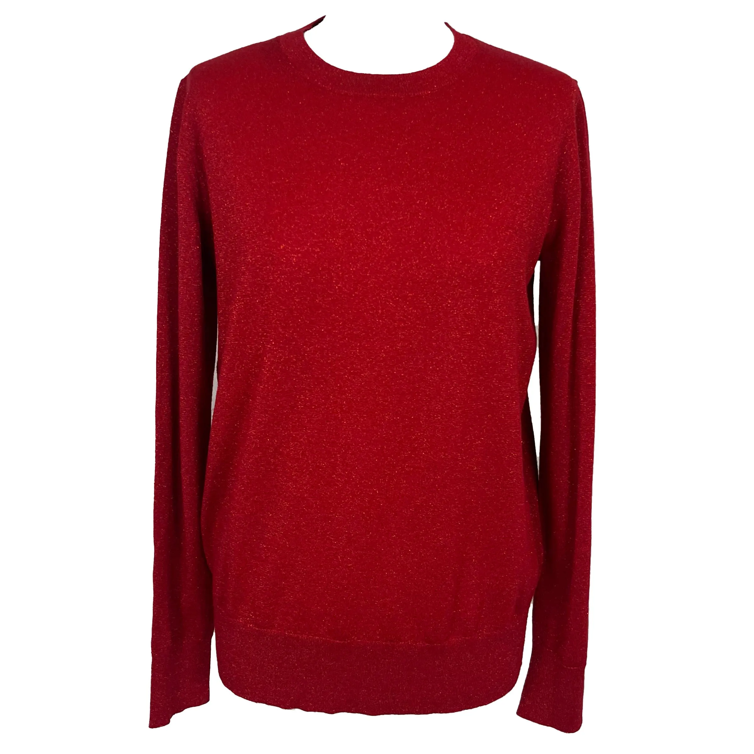 Joseph Brand New 265 Red Metallic Knit Sweater M