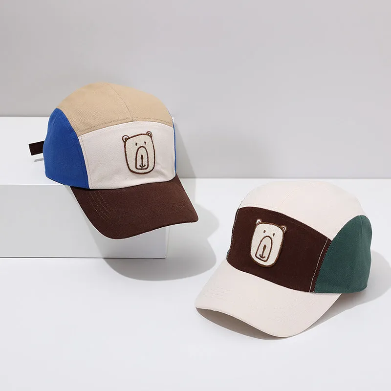 Kid Girls Boys Color-blocking Cartoon Embroidered Accessories Hats Wholesale 240111150