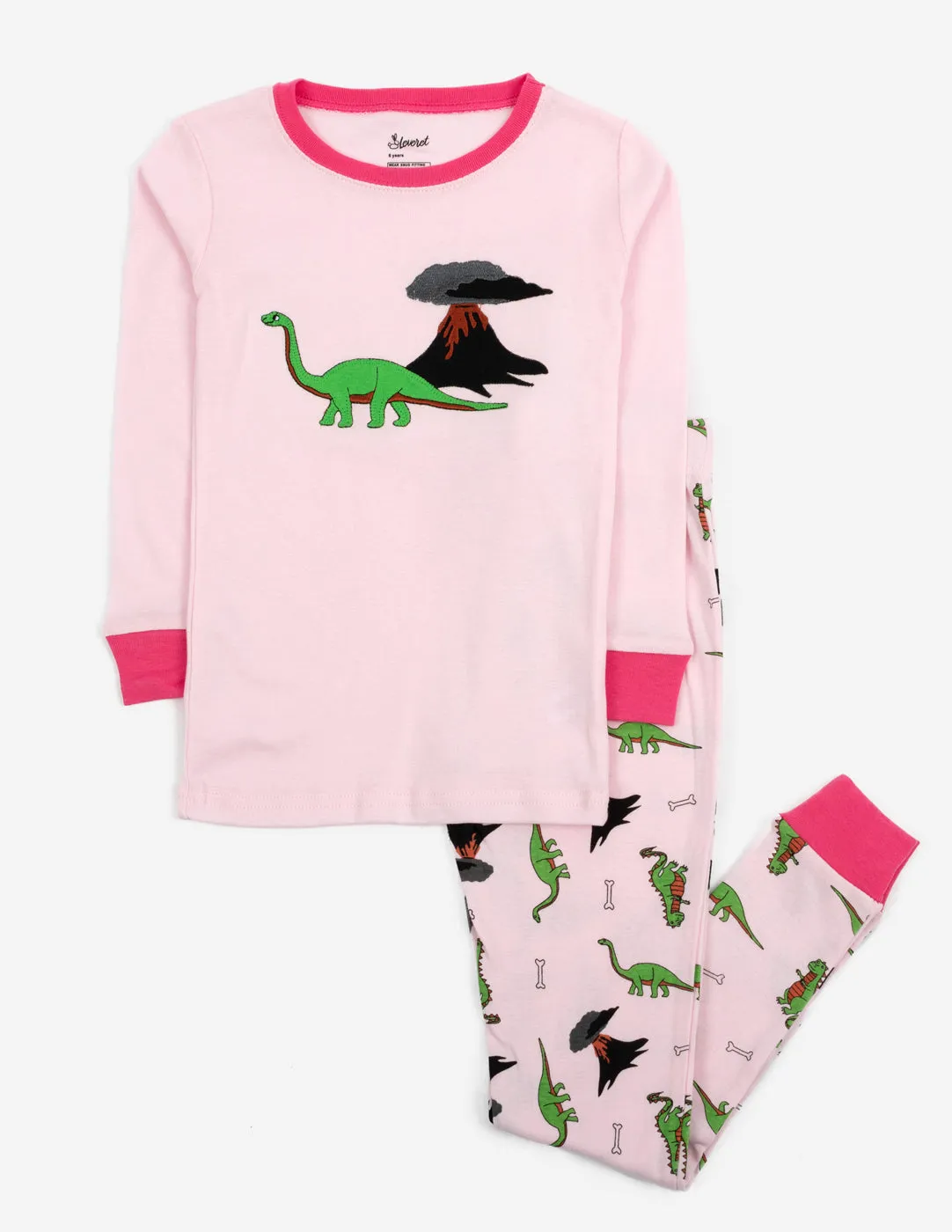 Kids Pink Dinosaur Pajamas