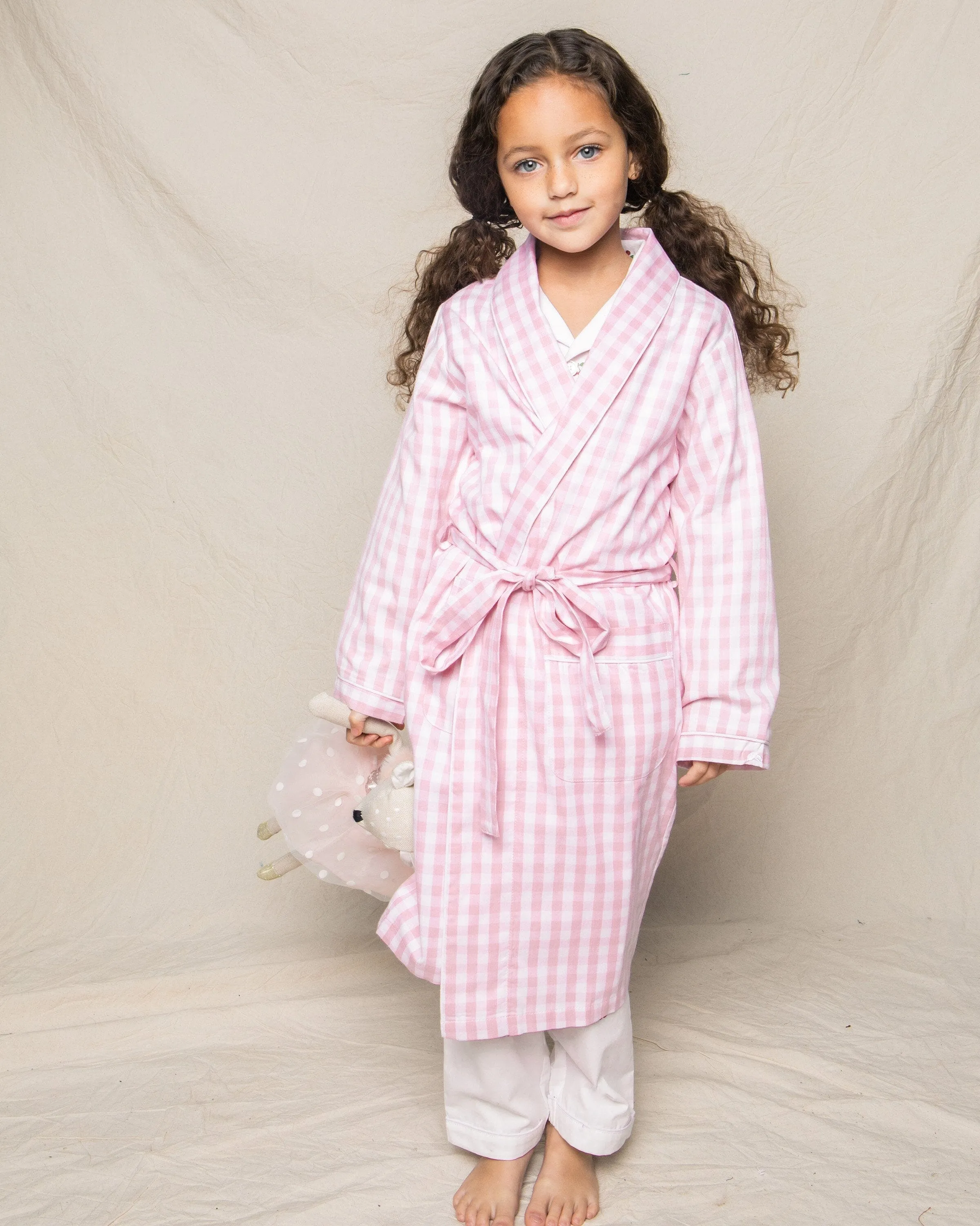 Kid's Twill Robe | Pink Gingham