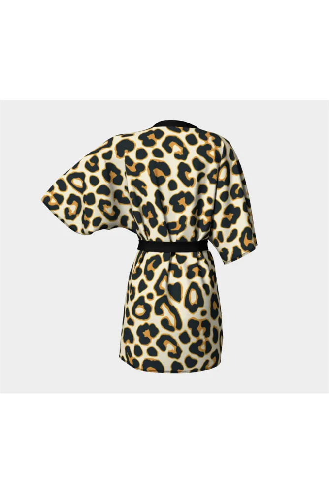 Leopard Print Kimono Robe