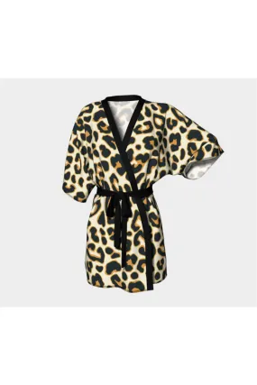 Leopard Print Kimono Robe