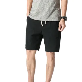 Loose Elastic Waist Shorts Black