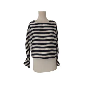 Mango Cream and Black Striped Blouse | Gently Used |