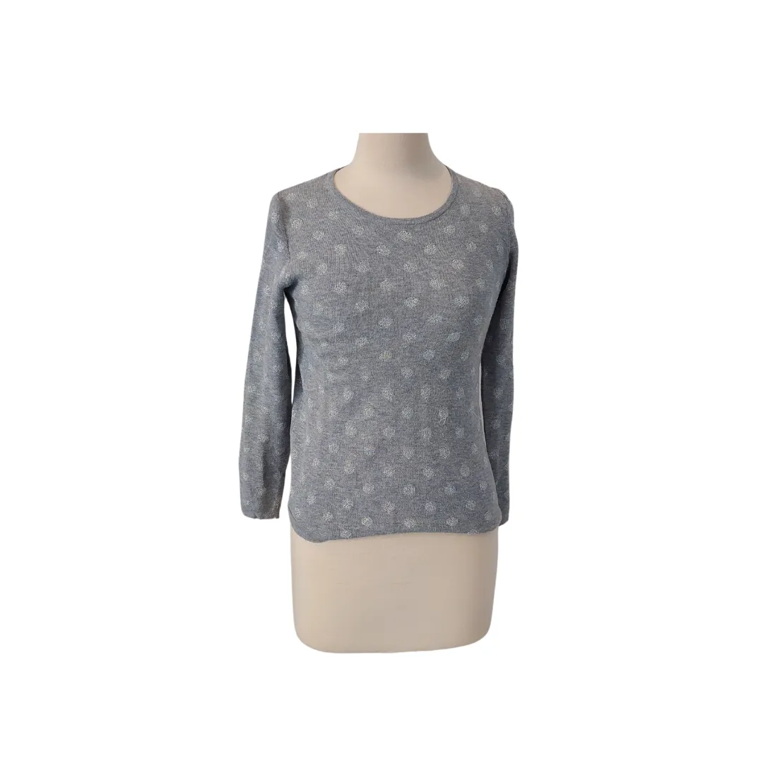 Mango Grey & Silver Polka Dot Sweater | Pre Loved |