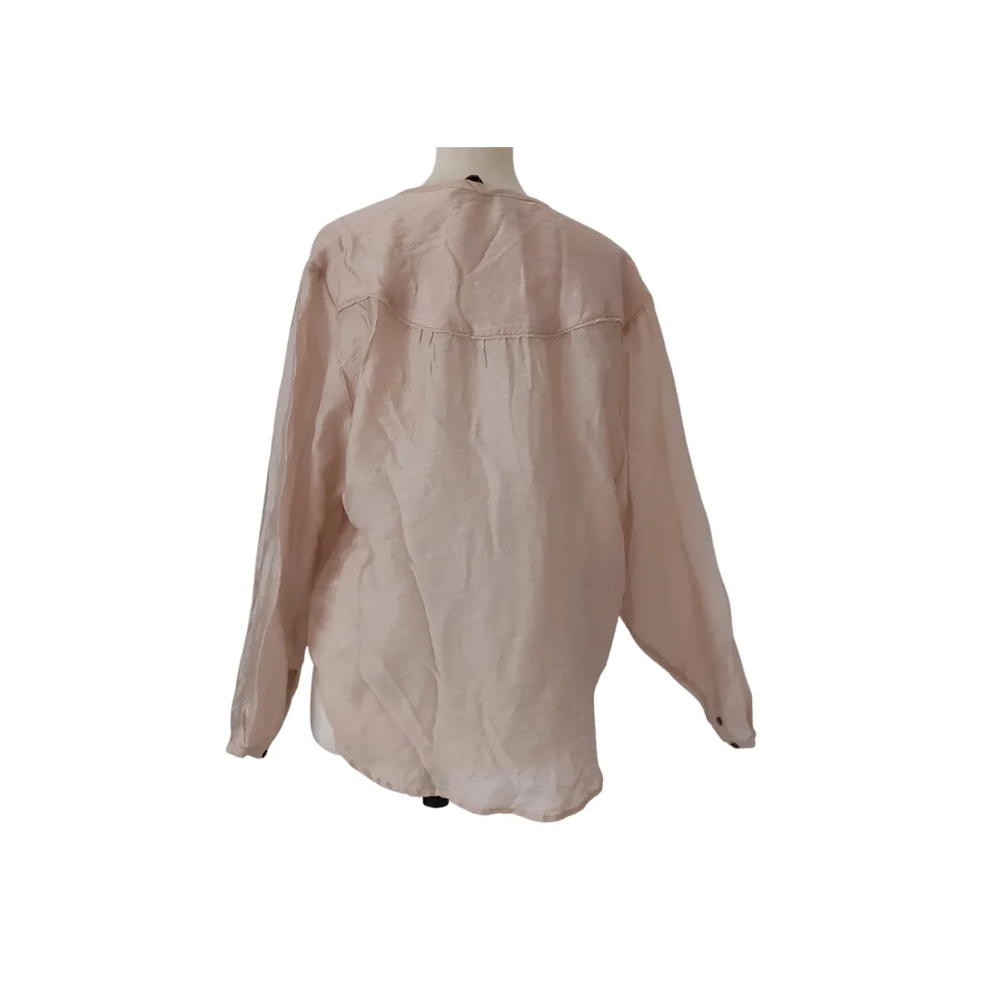 Mango Light Blush Pink Semi-sheet Flat-collar Blouse | Gently Used |