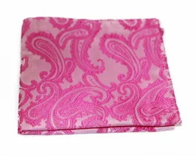 Mens Hot Pink Paisley Pocket Square