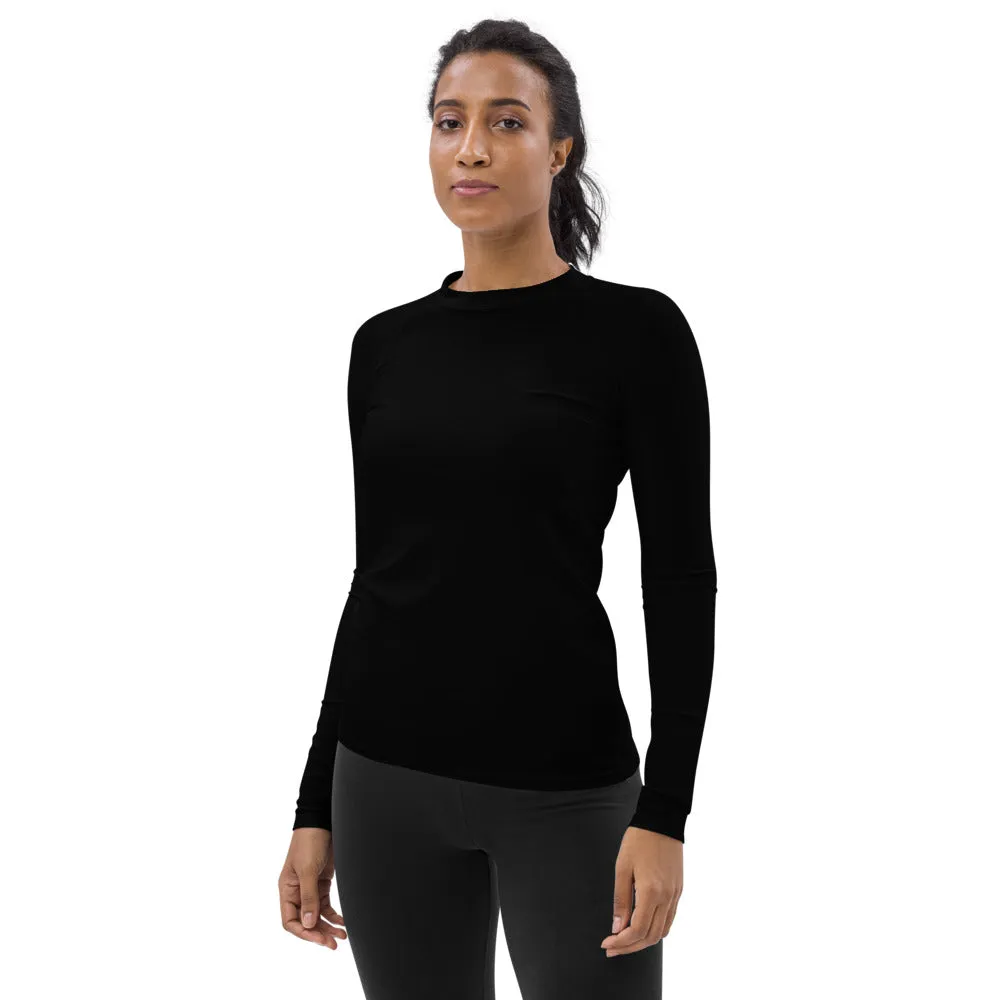 Midnight Black Women's Rash Guard