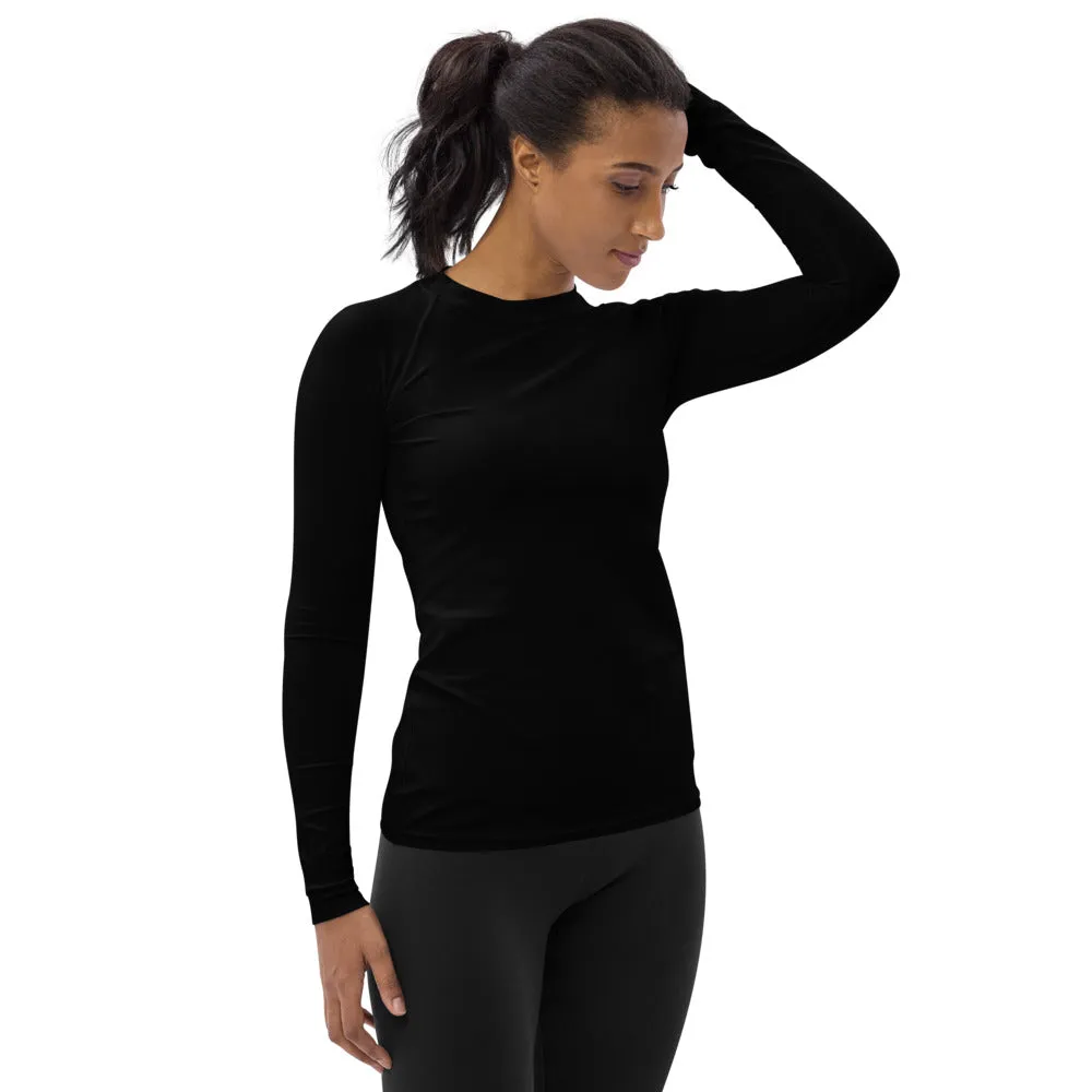 Midnight Black Women's Rash Guard