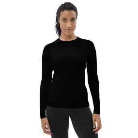 Midnight Black Women's Rash Guard