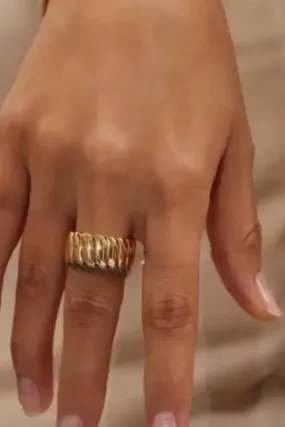 Natural Elements Gold Chunky Ribbed Ring