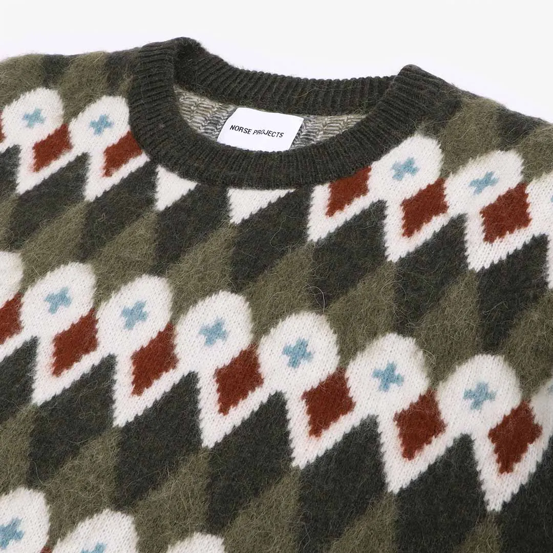 Norse Projects Rune Loose Merino Fair Isle Jacquard Sweater