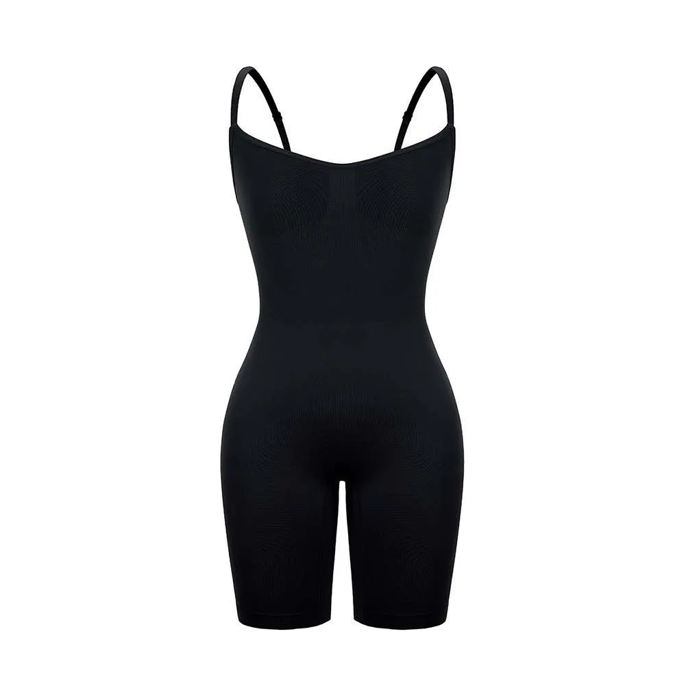 Oleidi Sculpting Bodysuit Mid Thigh W. Open Gusset - Black