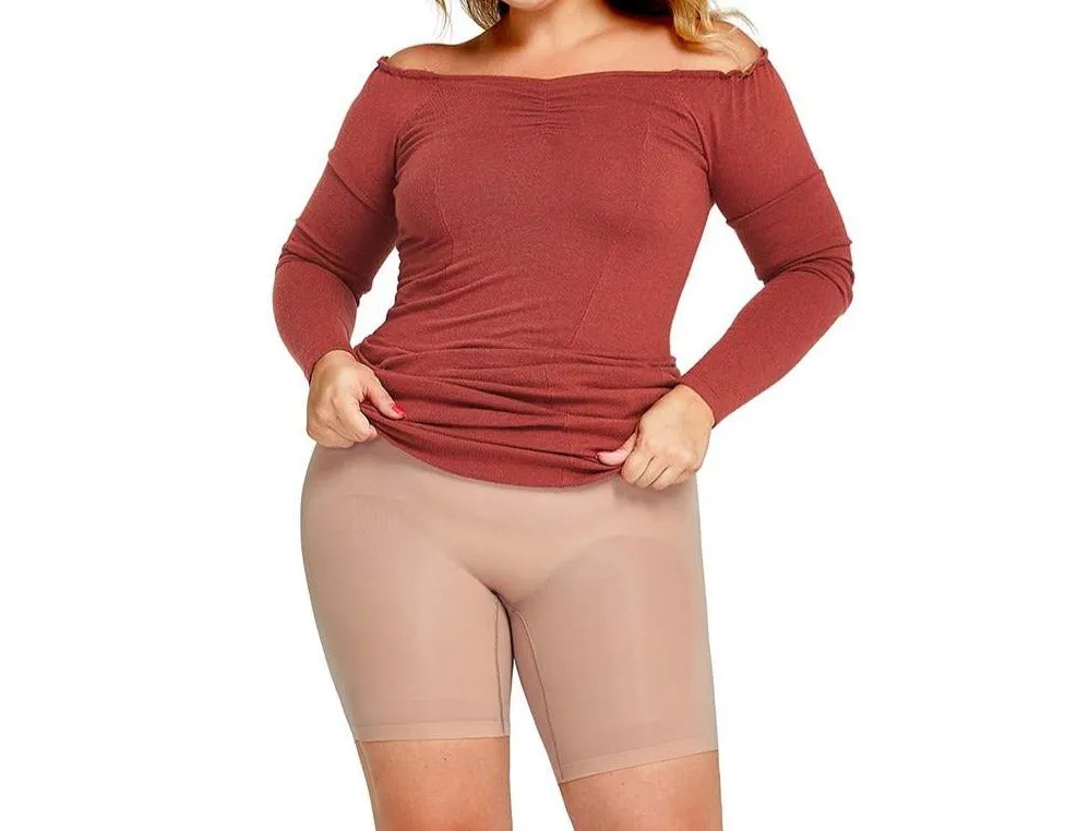 Oleidi Sculpting Bodysuit Mid Thigh W. Open Gusset - Sand